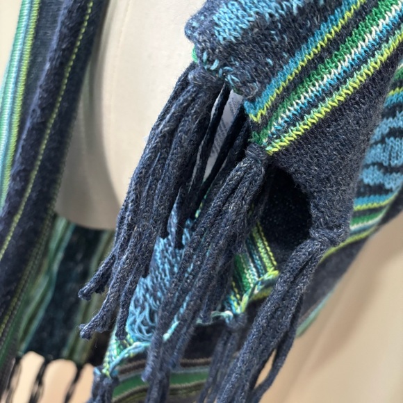 CHAPS Blue Long Sweater Vest Size Medium Shawl Open Front Cardigan - Picture 5 of 8